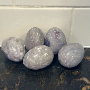 Vintage Marble Eggs grey purple set of 5